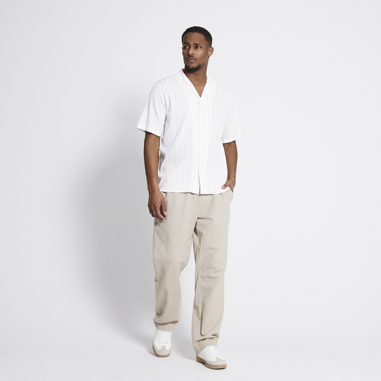 Short sleeve shirt "Steven Structure Stripe" Beige